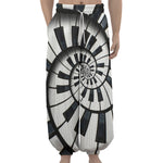 Spiral Piano Keyboard Print Lantern Pants