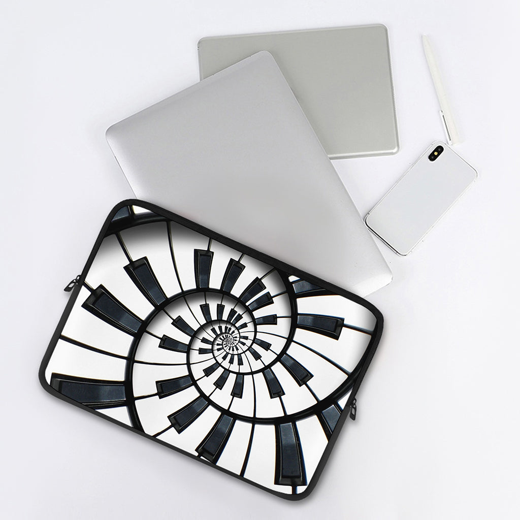 Spiral Piano Keyboard Print Laptop Sleeve