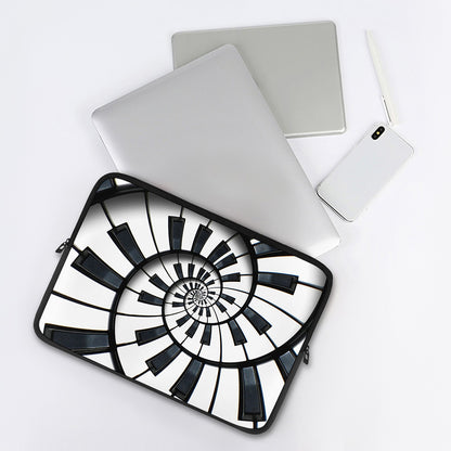 Spiral Piano Keyboard Print Laptop Sleeve