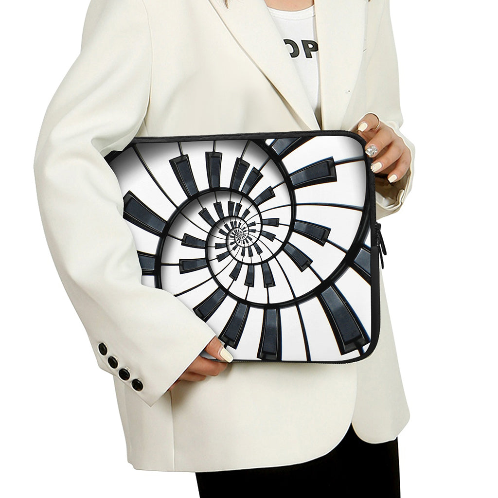 Spiral Piano Keyboard Print Laptop Sleeve
