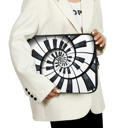 Spiral Piano Keyboard Print Laptop Sleeve