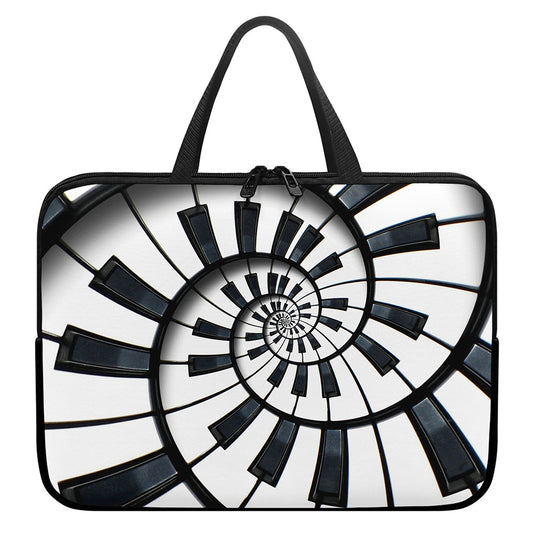 Spiral Piano Keyboard Print Laptop Sleeve With Handle
