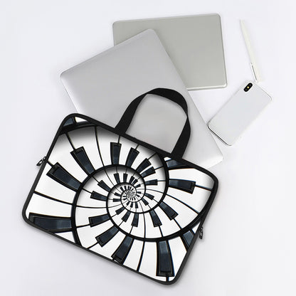 Spiral Piano Keyboard Print Laptop Sleeve With Handle