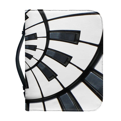 Spiral Piano Keyboard Print Leather Bible Cover