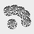Spiral Piano Keyboard Print Leather Coaster Set
