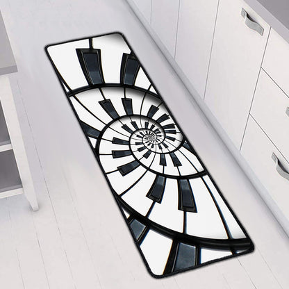 Spiral Piano Keyboard Print Long Kitchen Mat