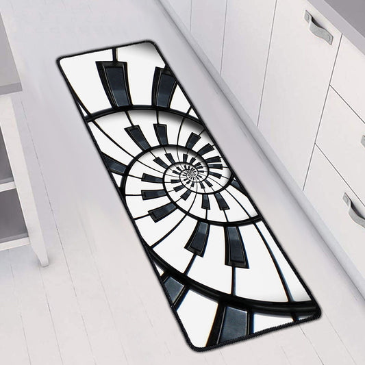 Spiral Piano Keyboard Print Long Kitchen Mat