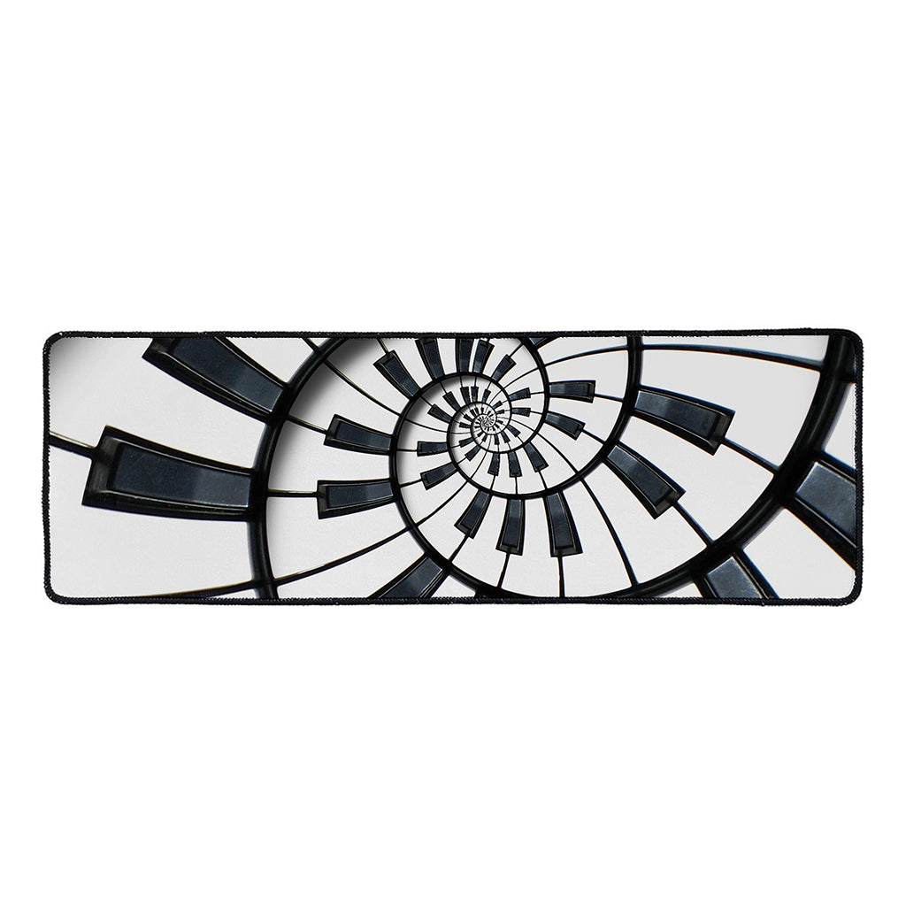 Spiral Piano Keyboard Print Long Kitchen Mat