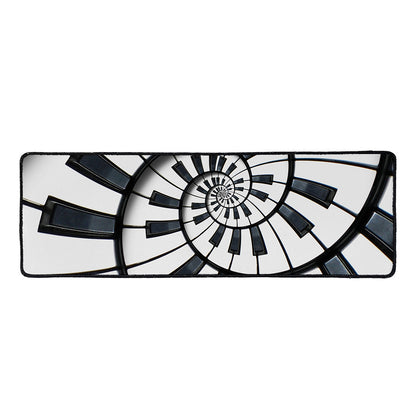 Spiral Piano Keyboard Print Long Kitchen Mat