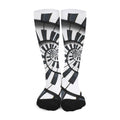 Spiral Piano Keyboard Print Long Socks