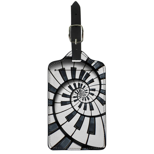 Spiral Piano Keyboard Print Luggage Tag