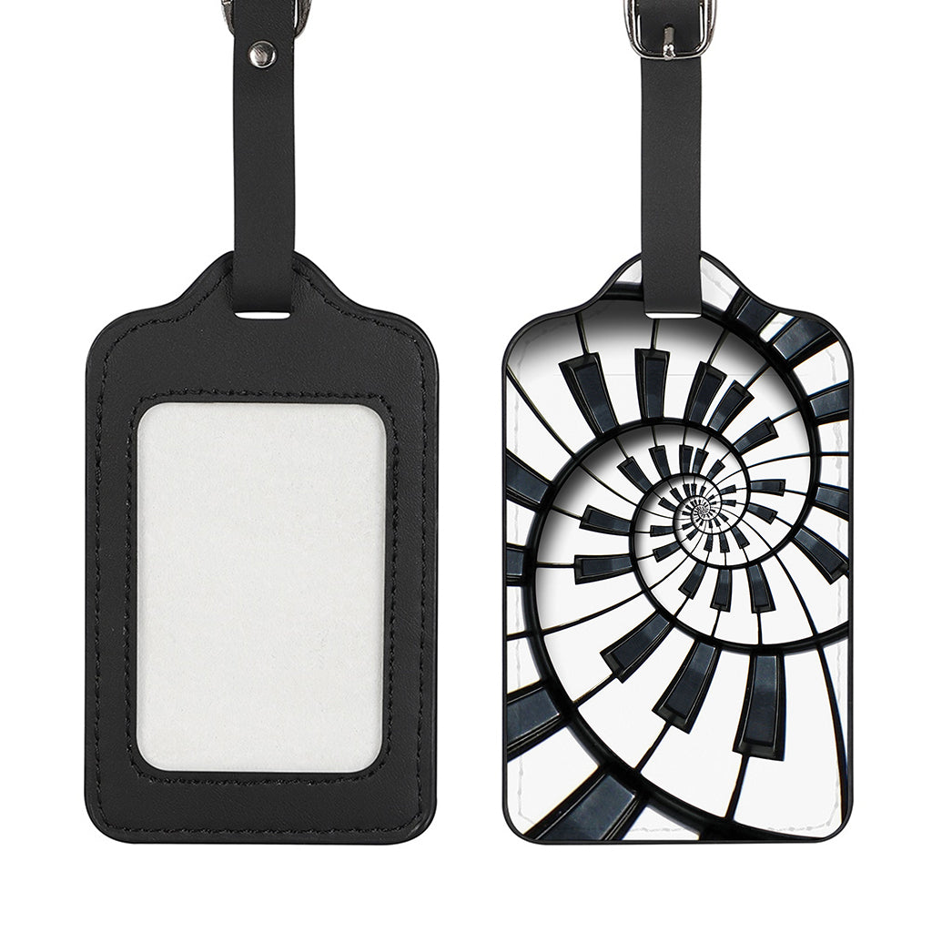 Spiral Piano Keyboard Print Luggage Tag