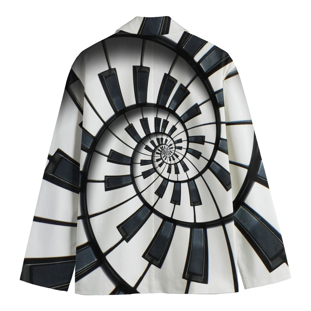 Spiral Piano Keyboard Print Men's Blazer