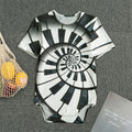 Spiral Piano Keyboard Print Men's Bodysuit