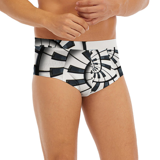 Spiral Piano Keyboard Print Men's Briefs