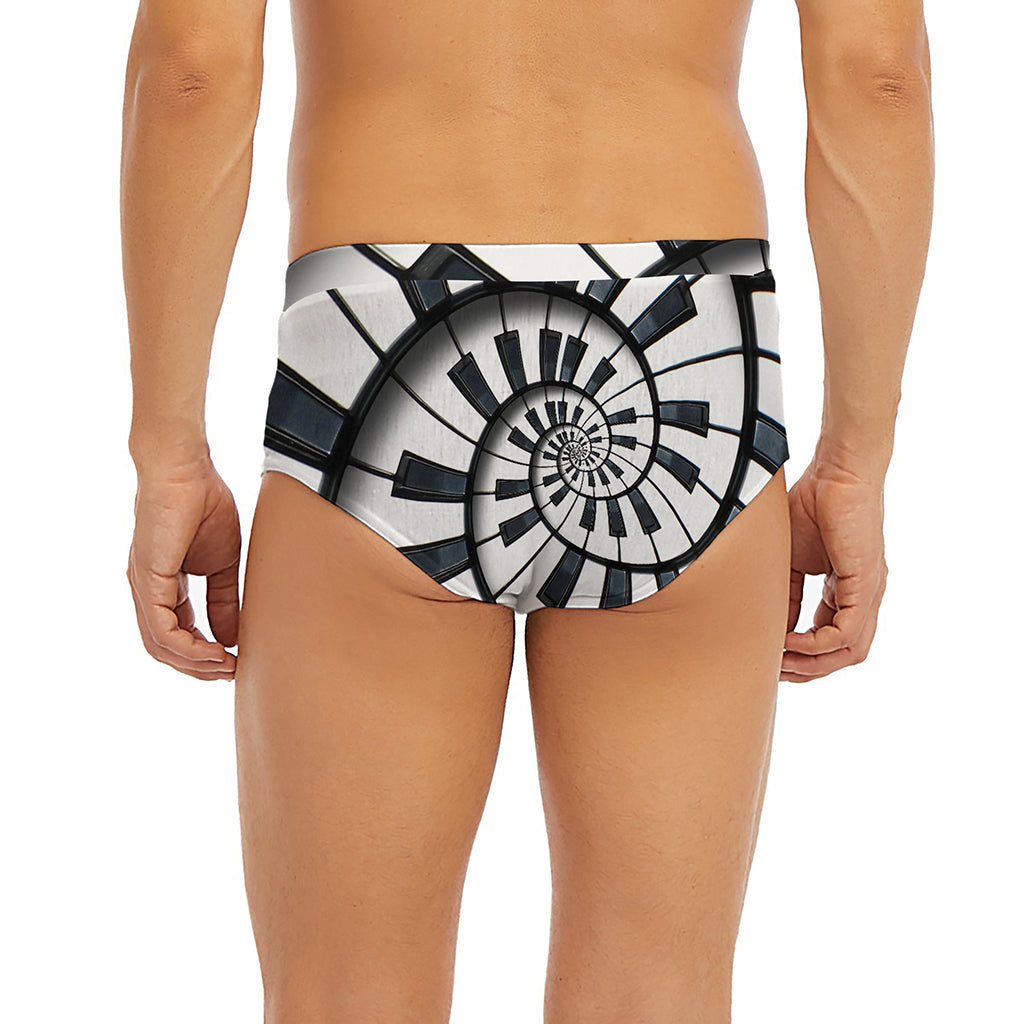 Spiral Piano Keyboard Print Men's Briefs