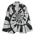 Spiral Piano Keyboard Print Men's Cotton Blazer