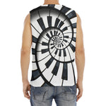 Spiral Piano Keyboard Print Men's Fitness Tank Top