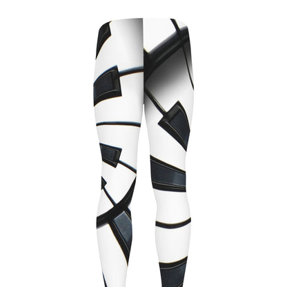 Spiral Piano Keyboard Print Men's leggings