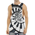 Spiral Piano Keyboard Print Men's Muscle Tank Top