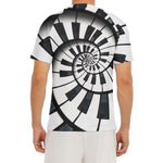 Spiral Piano Keyboard Print Men's Short Sleeve Rash Guard