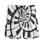 Spiral Piano Keyboard Print Men's Sports Shorts