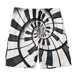 Spiral Piano Keyboard Print Men's Swim Trunks