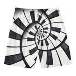 Spiral Piano Keyboard Print Men's Swim Trunks