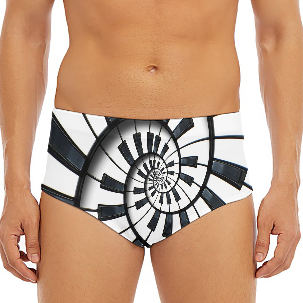 Spiral Piano Keyboard Print Men's Triangle Swim Briefs