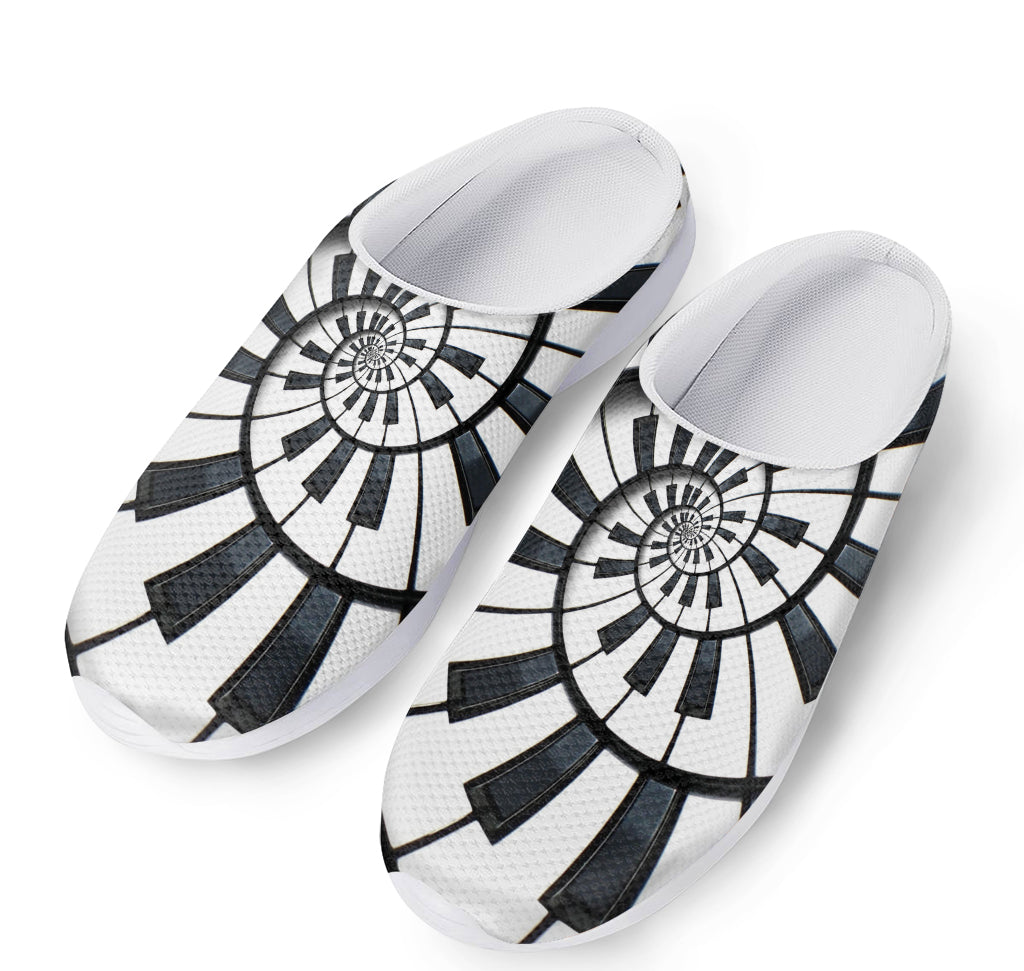 Spiral Piano Keyboard Print Mesh Casual Shoes