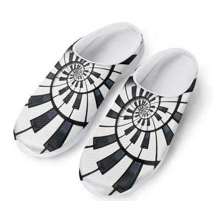 Spiral Piano Keyboard Print Mesh Casual Shoes