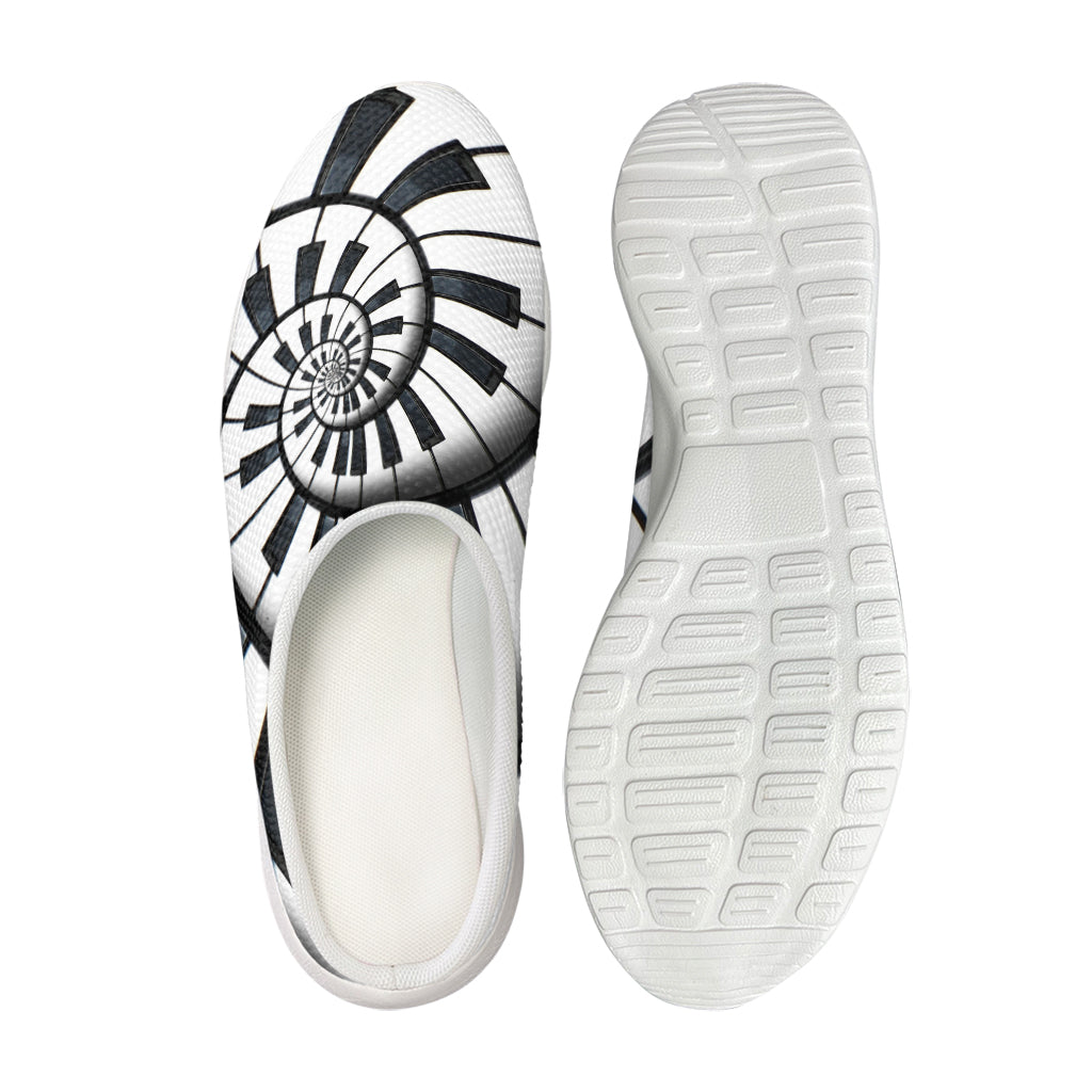 Spiral Piano Keyboard Print Mesh Casual Shoes
