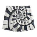 Spiral Piano Keyboard Print Mesh Shorts