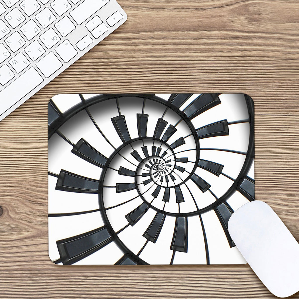 Spiral Piano Keyboard Print Mouse Pad