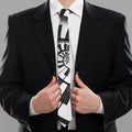 Spiral Piano Keyboard Print Necktie