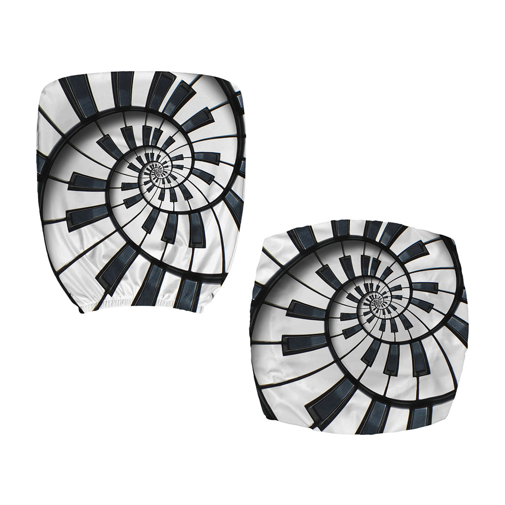 Spiral Piano Keyboard Print Office Chair Cover