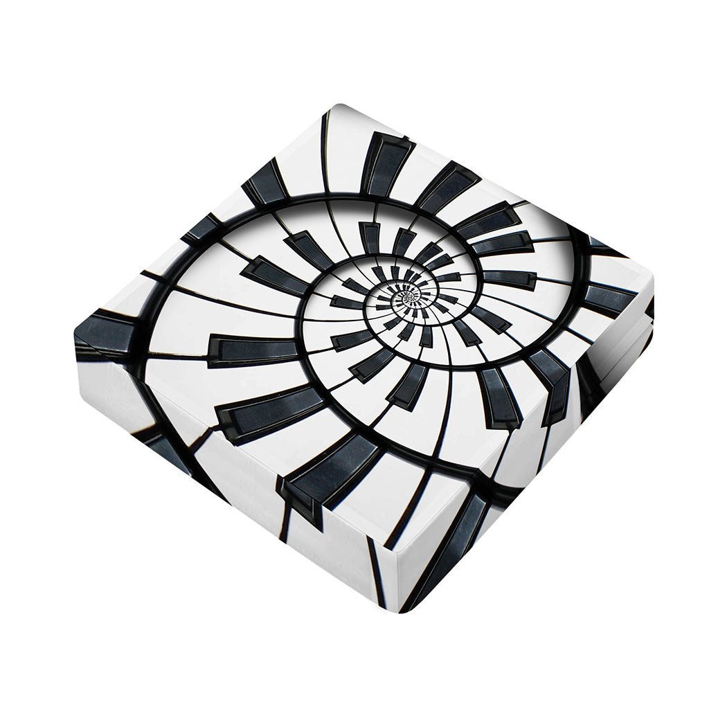 Spiral Piano Keyboard Print Outdoor Seat Cushion Cover