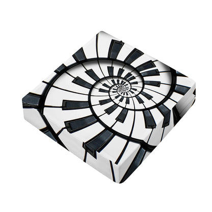 Spiral Piano Keyboard Print Outdoor Seat Cushion Cover