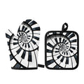 Spiral Piano Keyboard Print Oven Mitt And Pot Holder Set