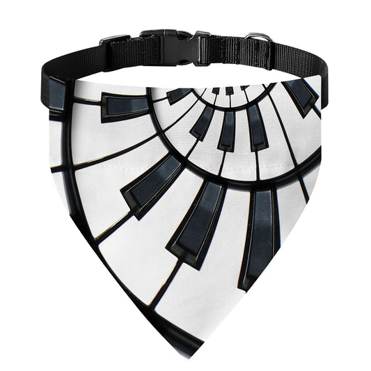 Spiral Piano Keyboard Print Over The Collar Dog Bandana
