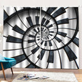 Spiral Piano Keyboard Print Pencil Pleat Curtains