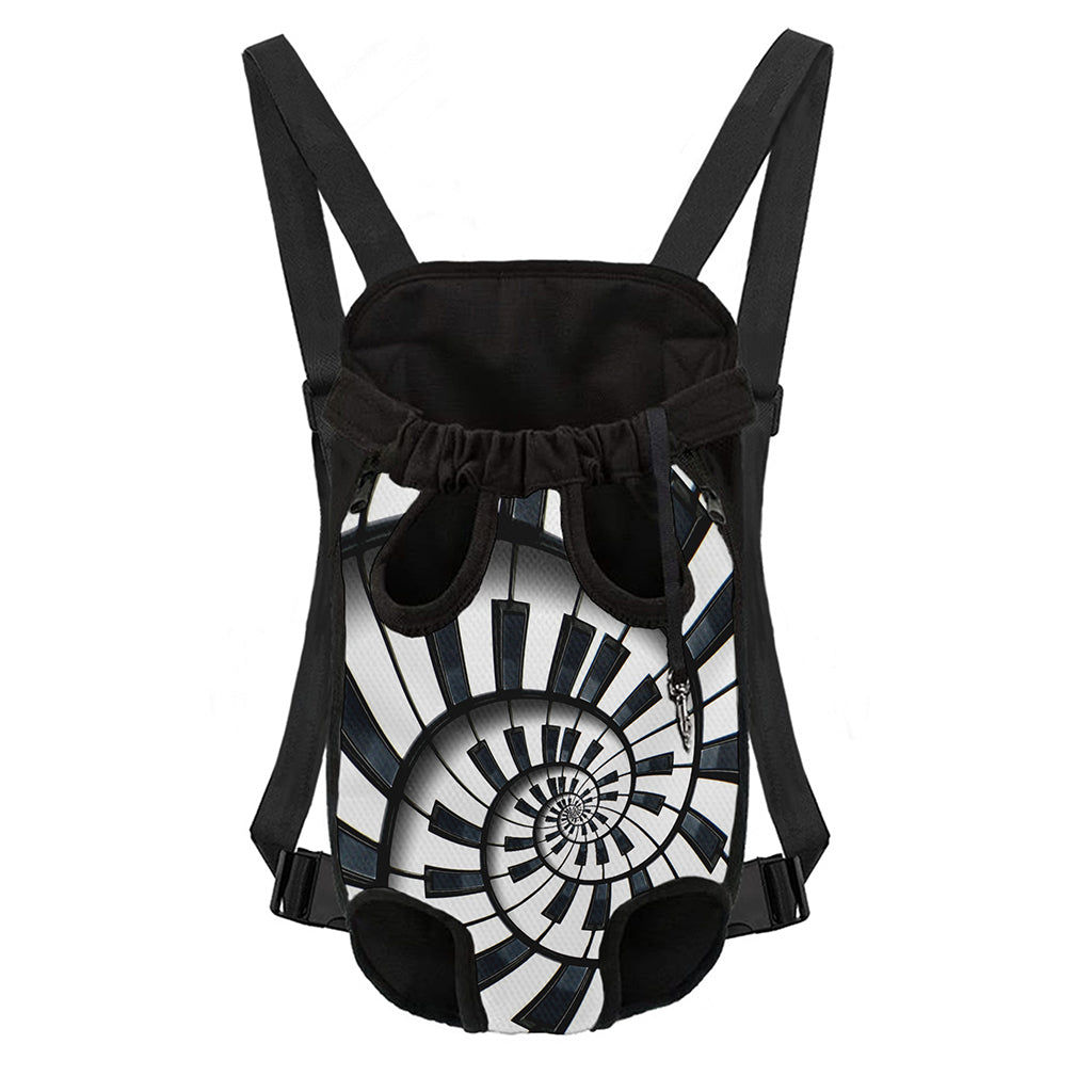 Spiral Piano Keyboard Print Pet Carrier Backpack
