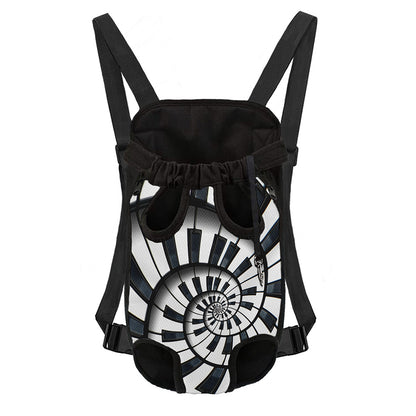 Spiral Piano Keyboard Print Pet Carrier Backpack