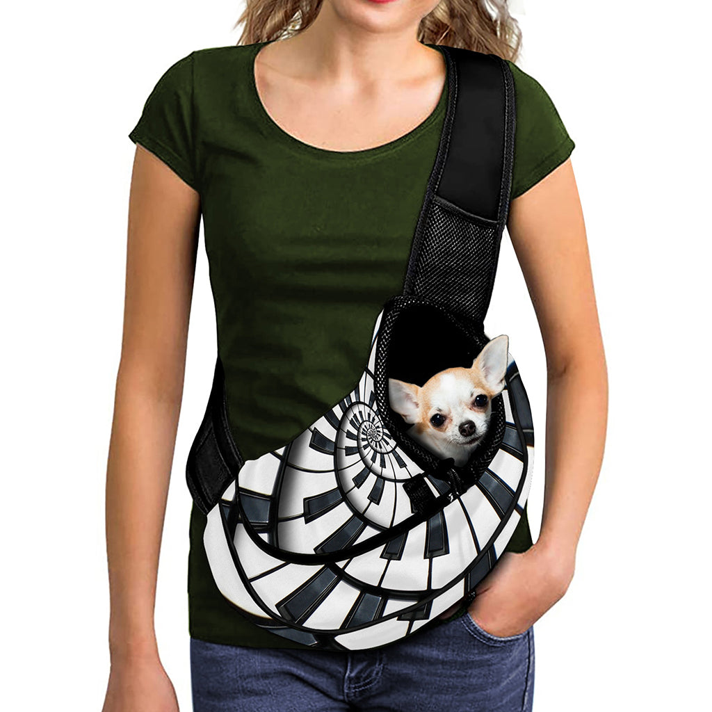 Spiral Piano Keyboard Print Pet Sling Carrier