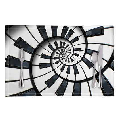 Spiral Piano Keyboard Print Placemat
