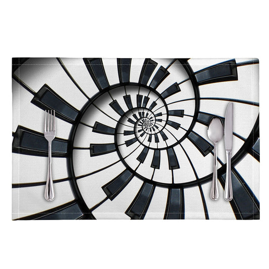Spiral Piano Keyboard Print Placemat