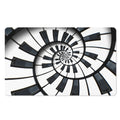 Spiral Piano Keyboard Print Polyester Doormat