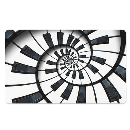 Spiral Piano Keyboard Print Polyester Doormat
