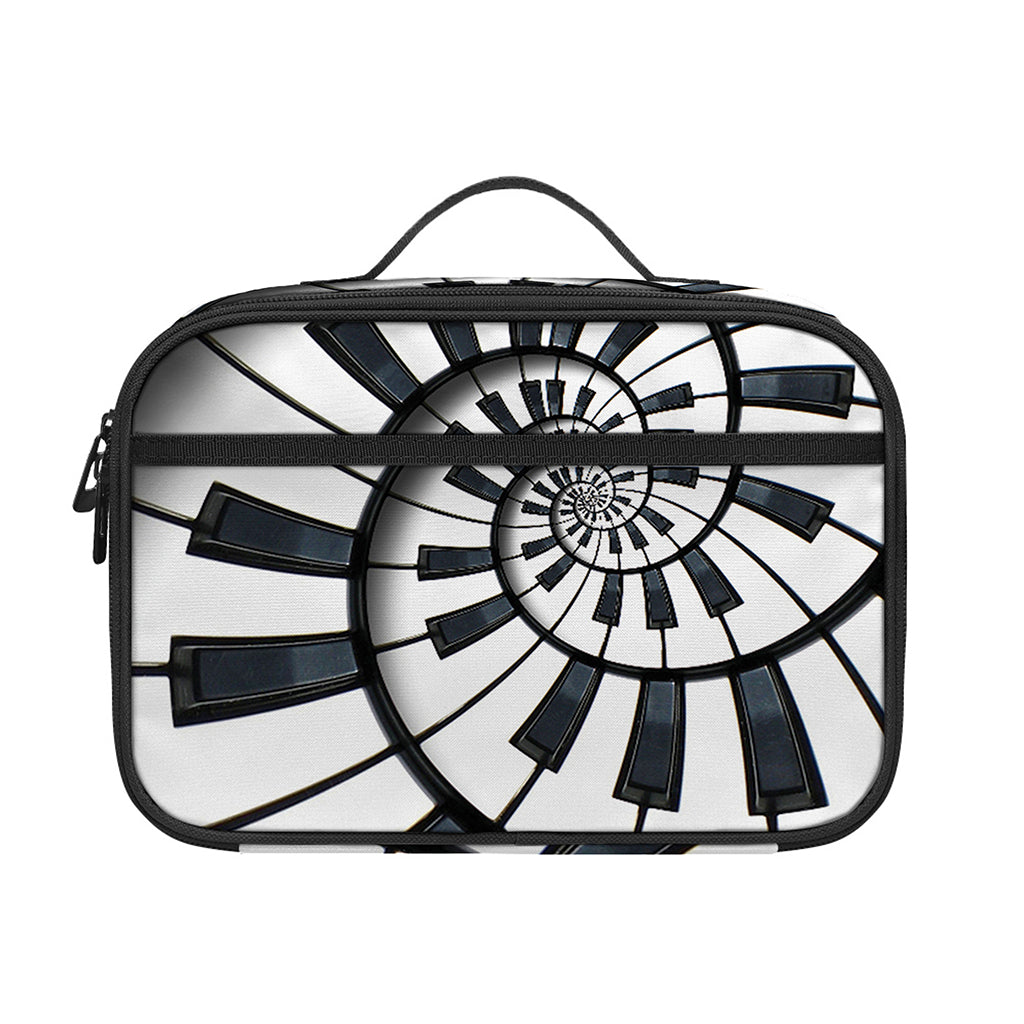 Spiral Piano Keyboard Print Portable Lunch Bag