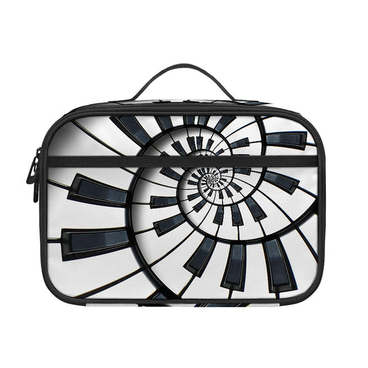 Spiral Piano Keyboard Print Portable Lunch Bag